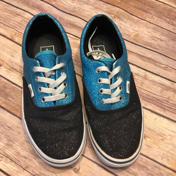 Vans Shoes - Vans Blue and black glitter size 7.5